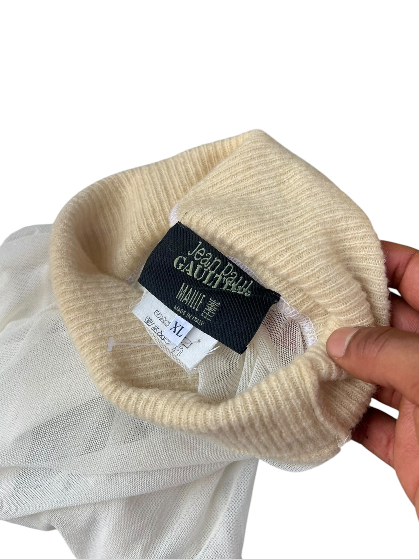 00s Jean Paul Gaultier maille mesh wool Top