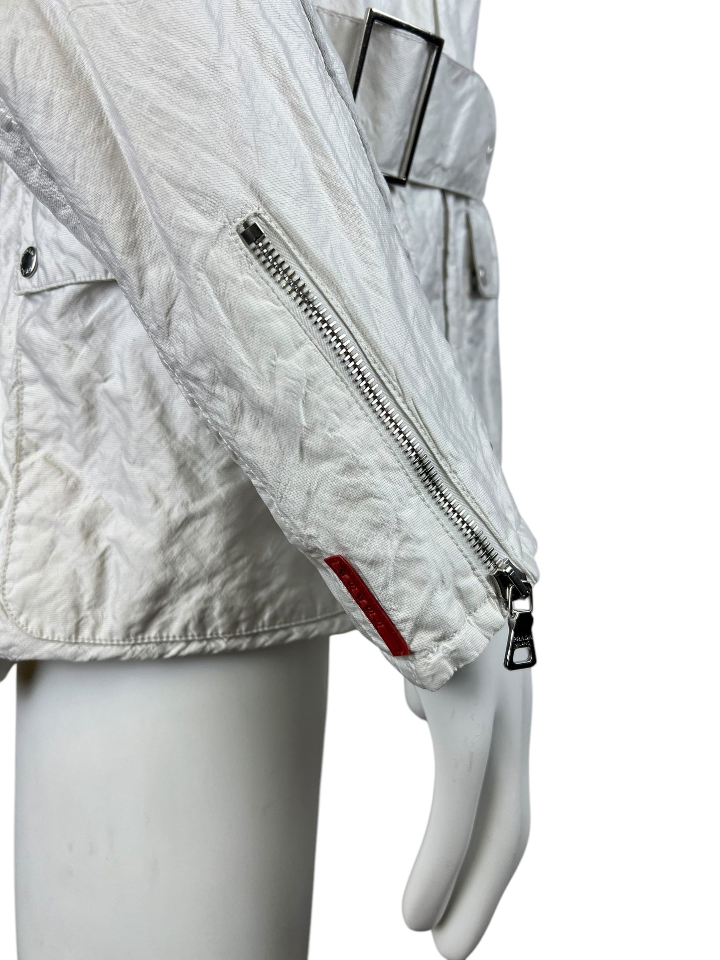00’ Prada Metallic Nylon Coat Jacket