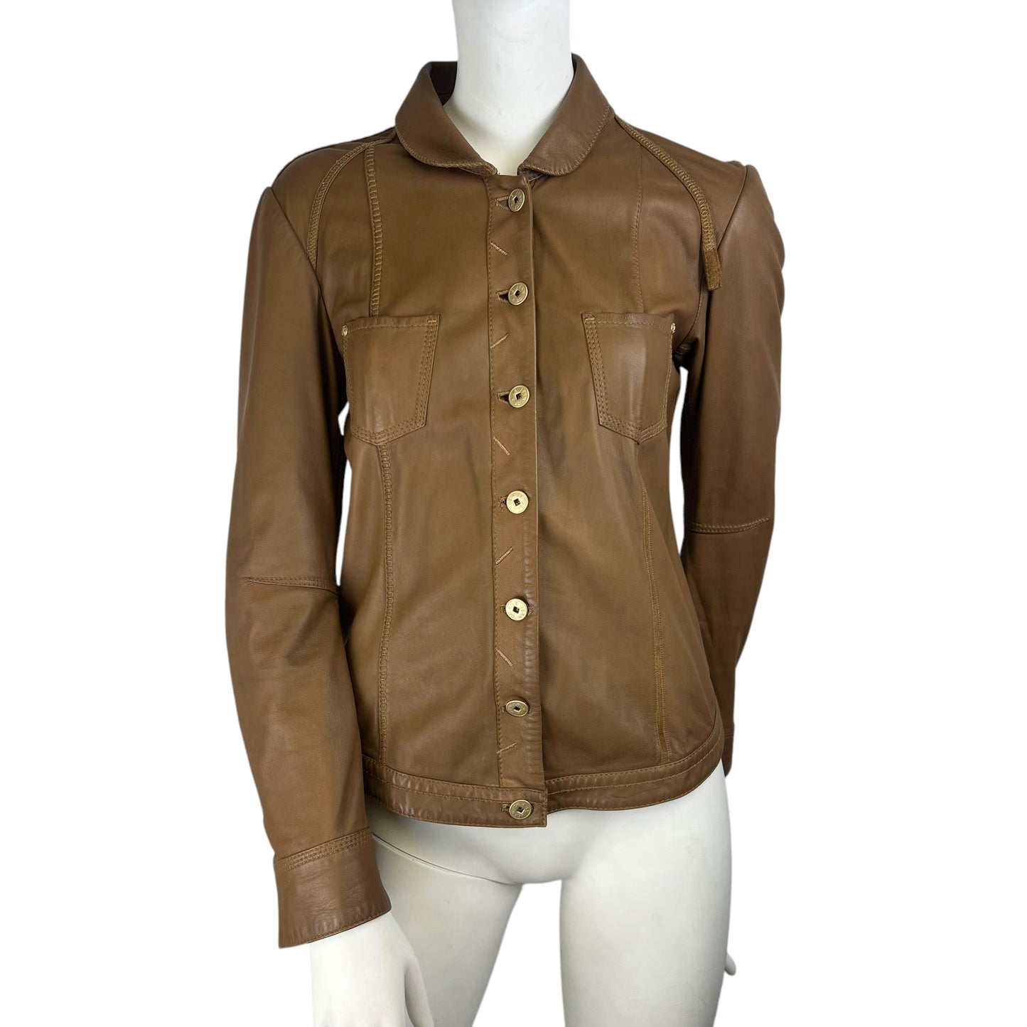 00s Marithé + François Girbaud Leather Patch Jacket