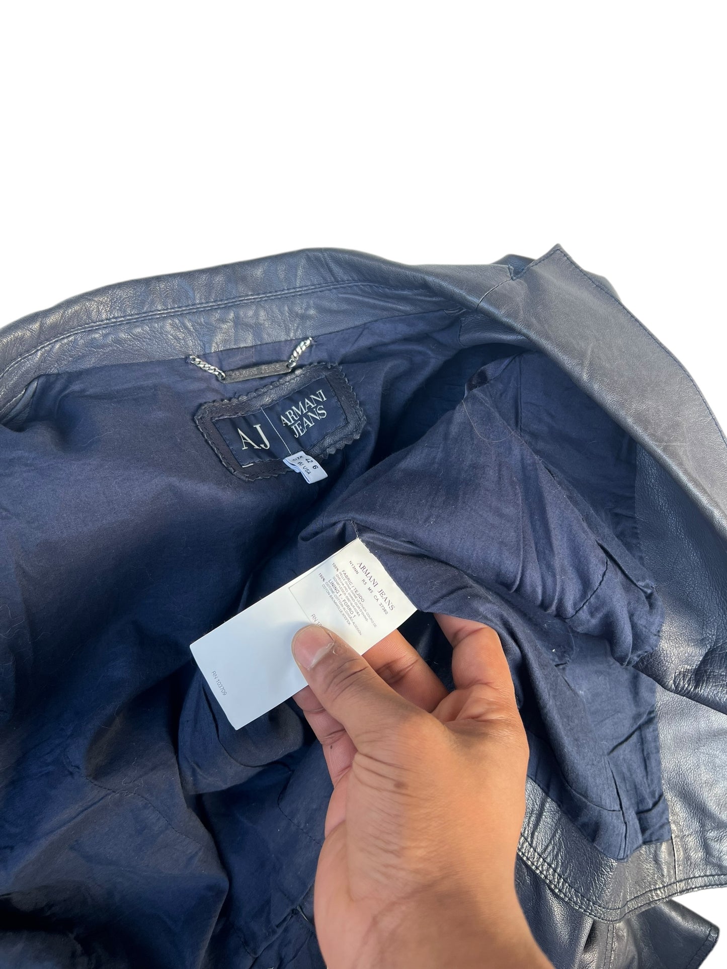 00s Armani Jeans leather blazer