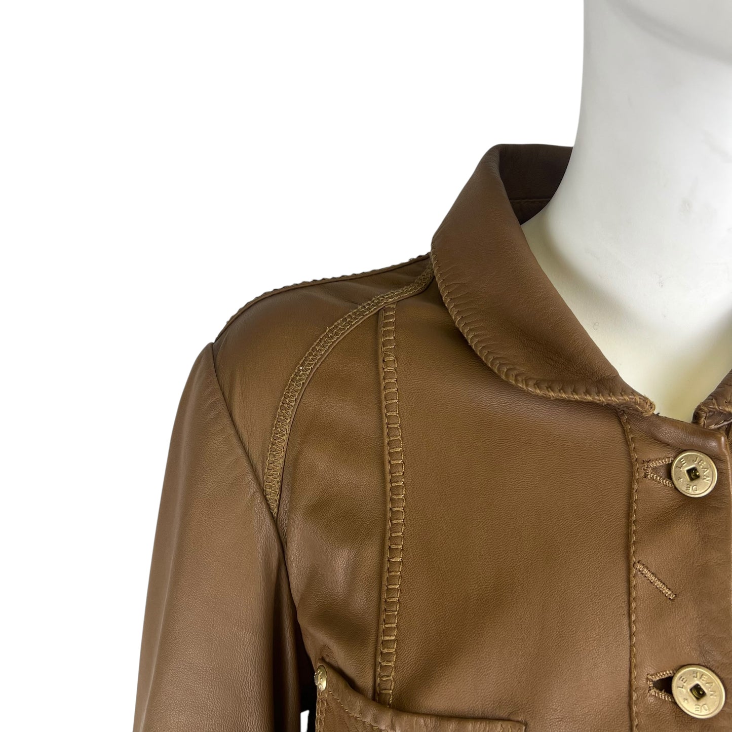 00s Marithé + François Girbaud Leather Patch Jacket