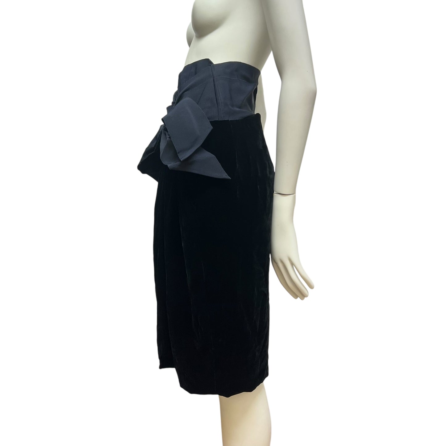 00s Sonia Rykiel Velour Corset Midi Skirt