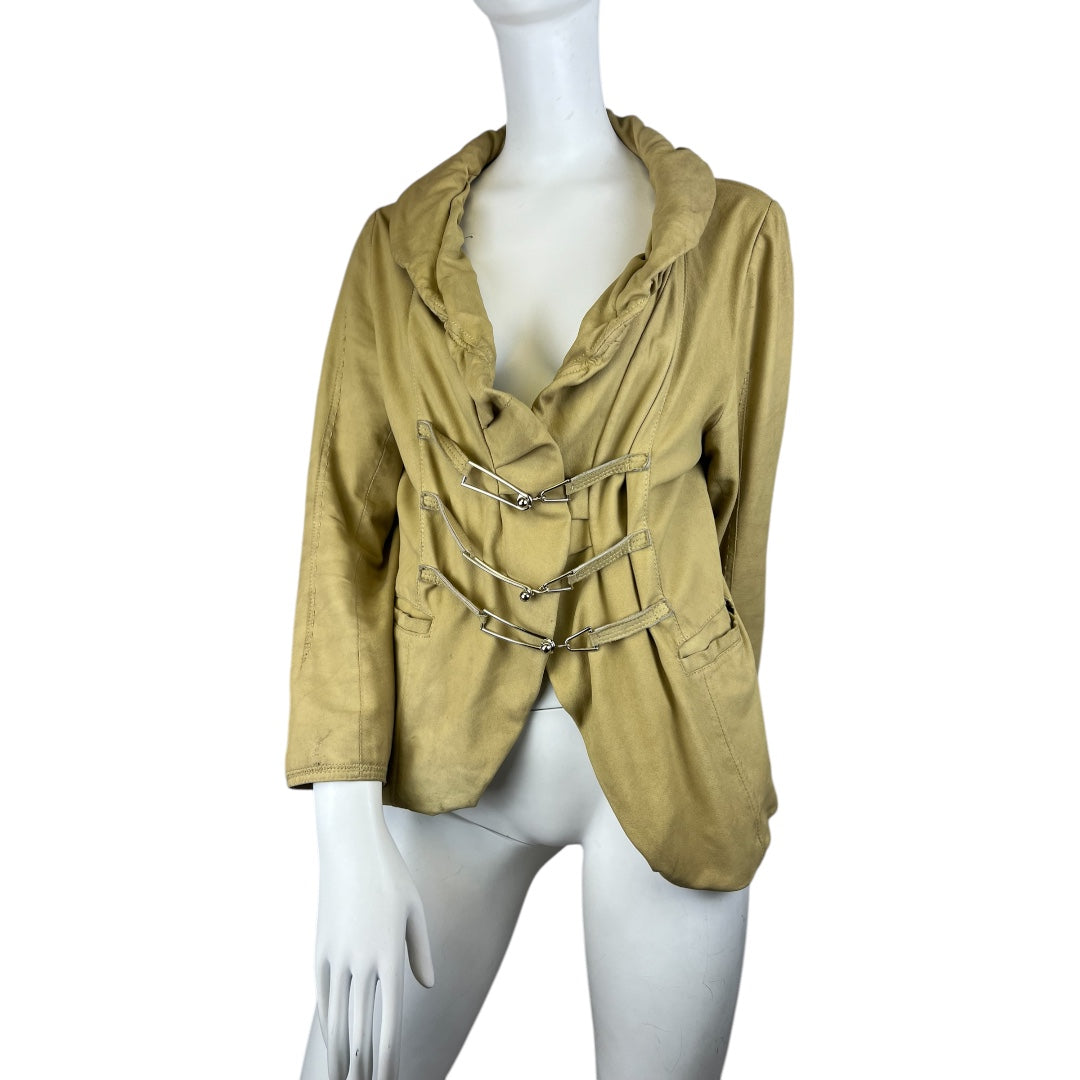00s Marithé + François Girbaud Leather Metal Closure Jacket