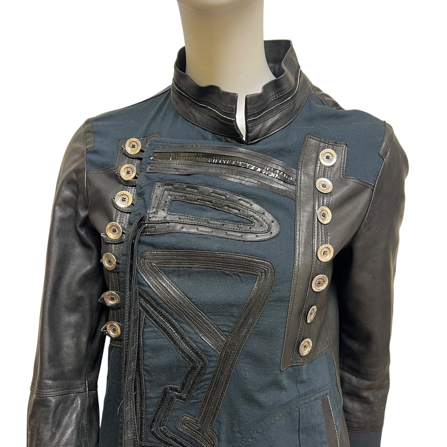 00s Marithé + François Girbaud Leather doble layer jacket