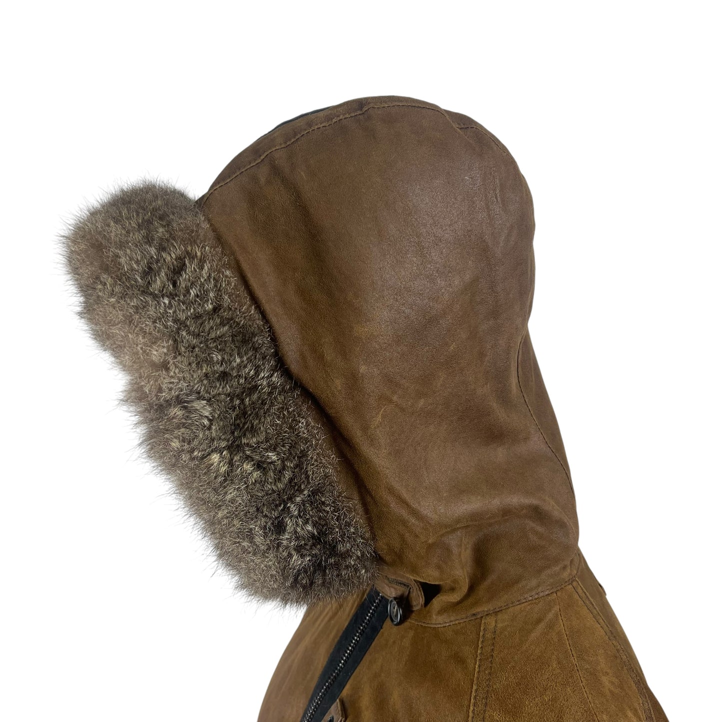 00s Prada Sample Leather Sherpa Jacket