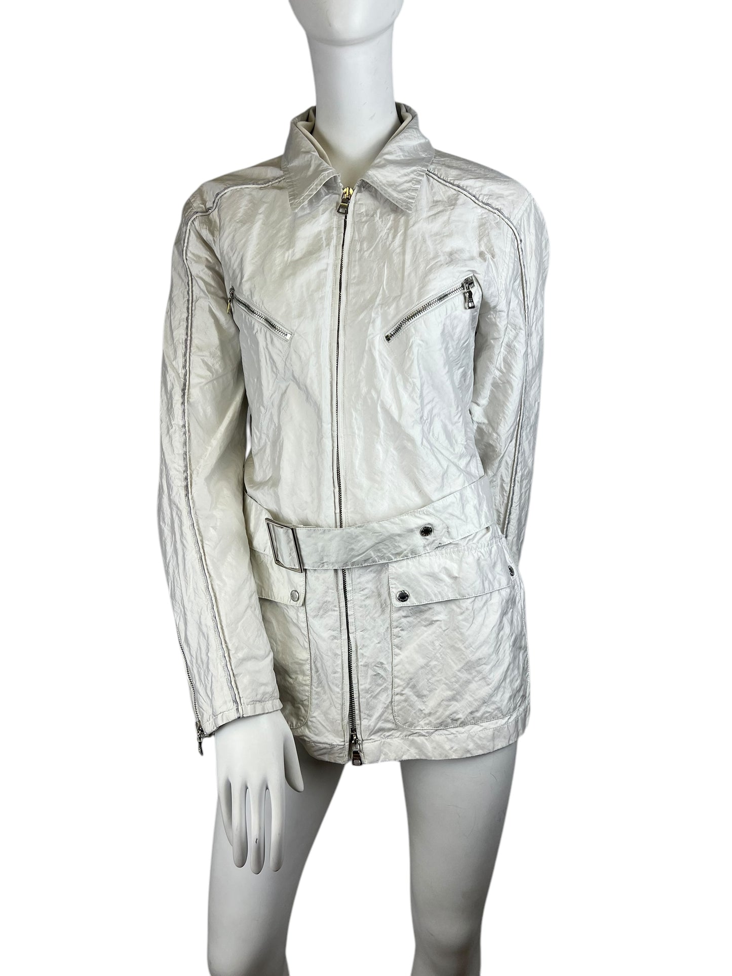 00’ Prada Metallic Nylon Coat Jacket