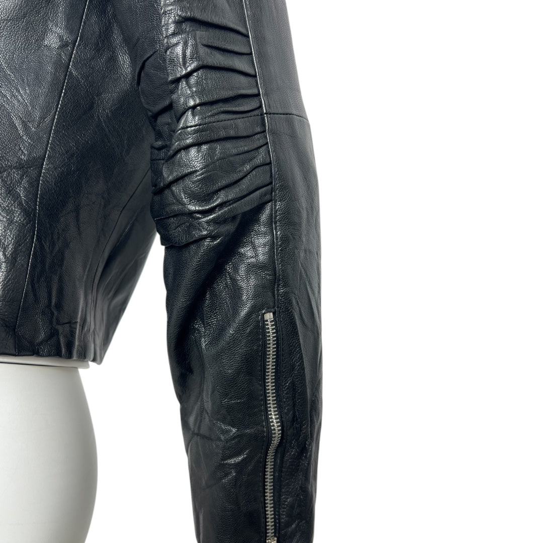 FW2002 Marithé + François Girbaud Asymmetrica Biker leather jacket