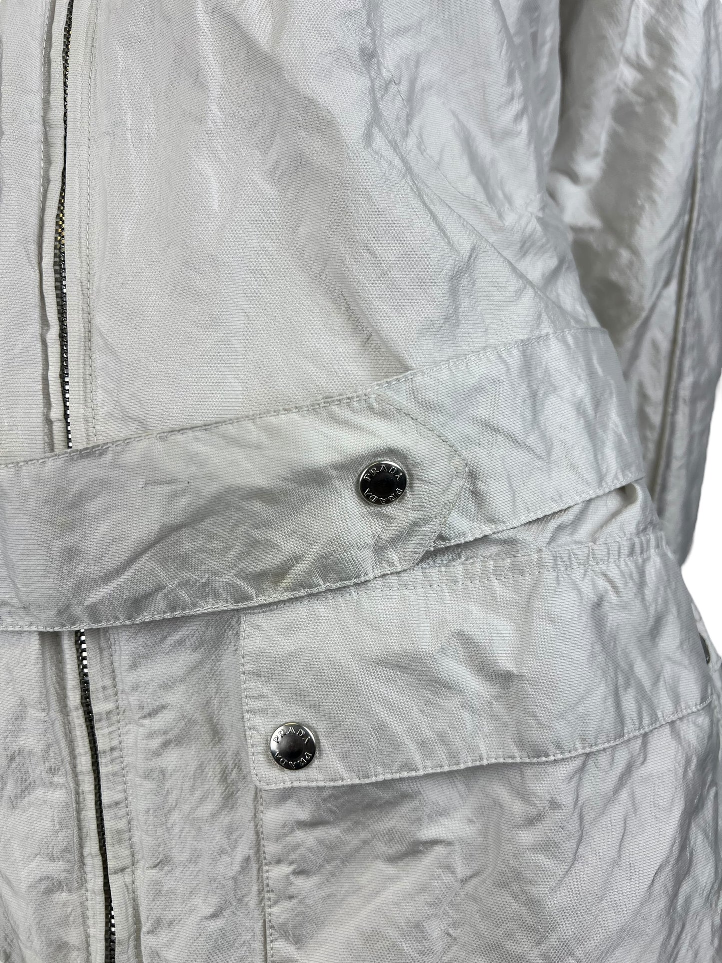 00’ Prada Metallic Nylon Coat Jacket