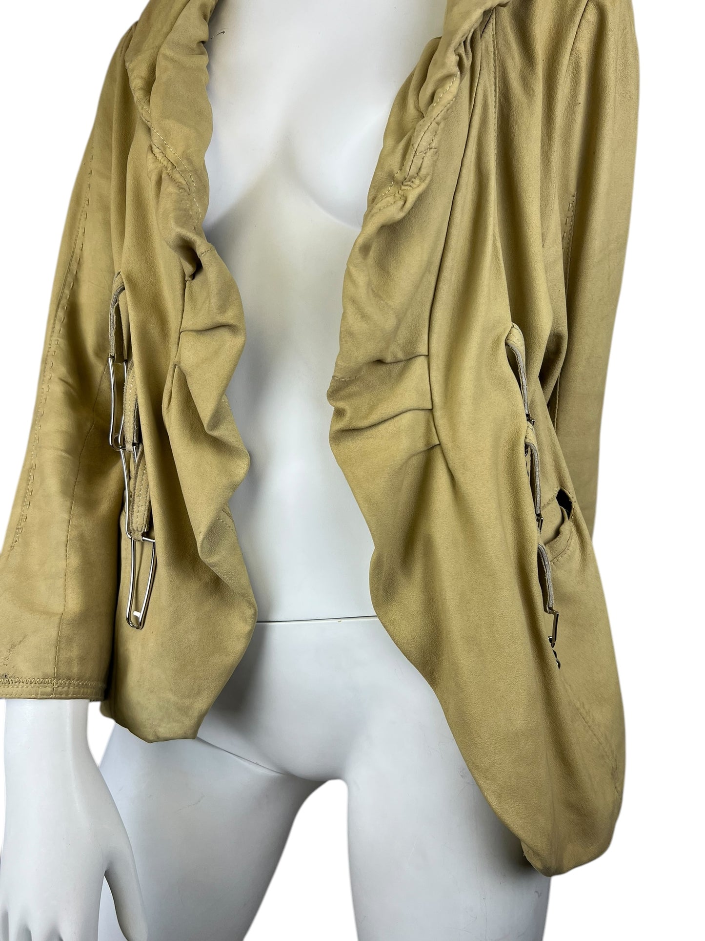 00s Marithé + François Girbaud Leather Metal Closure Jacket