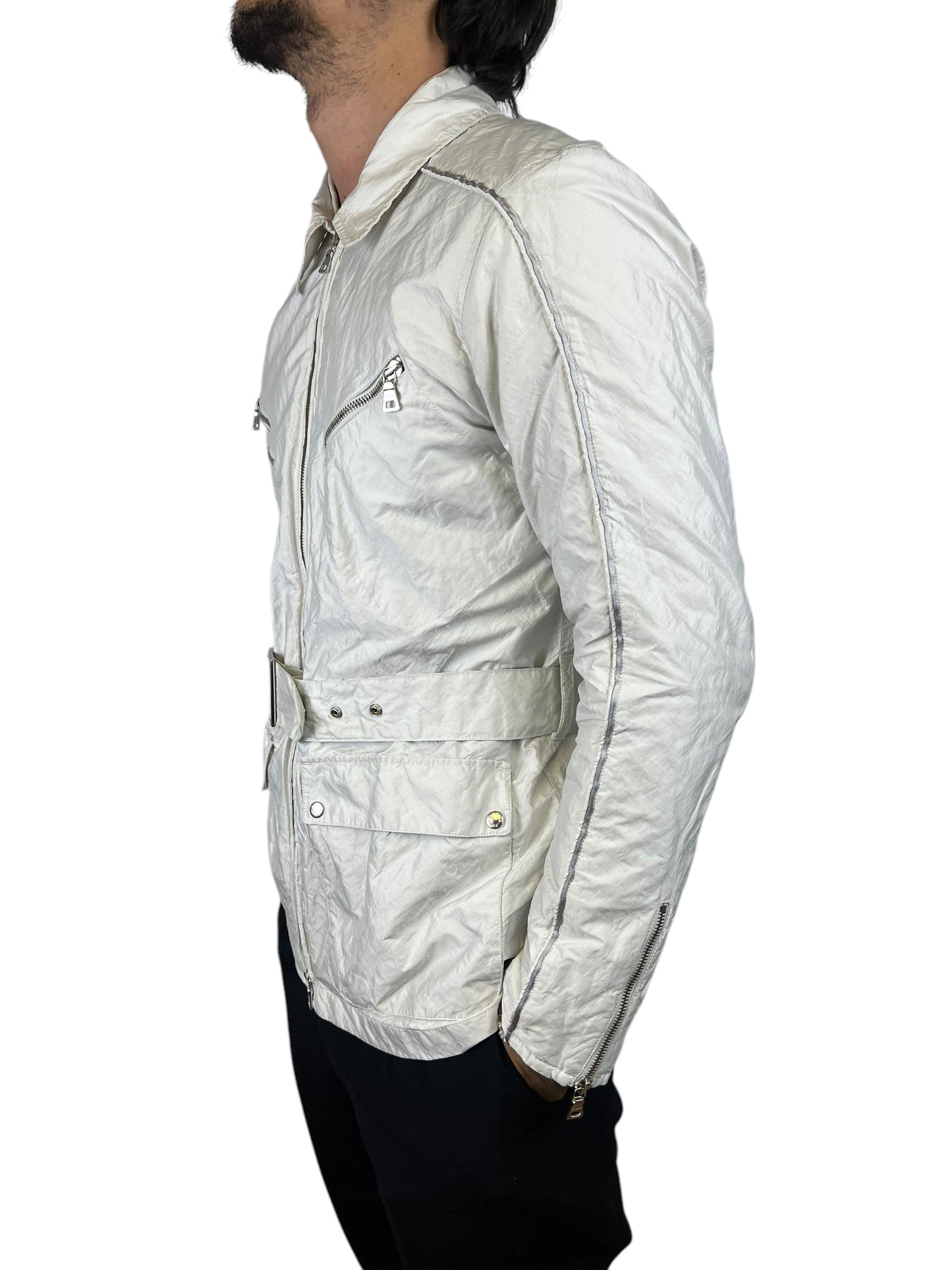 00’ Prada Metallic Nylon Coat Jacket