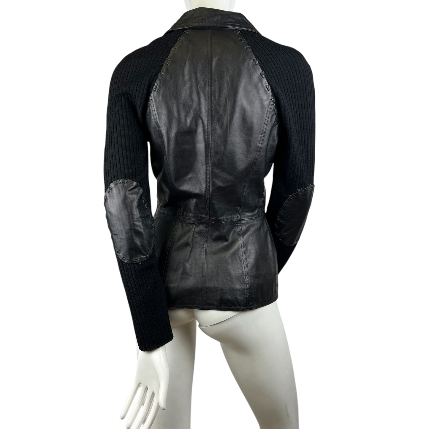 FW 2001 Paco Rabanne wool & Leather Blazer Jacket