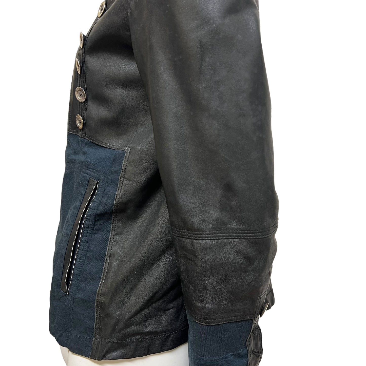 00s Marithé + François Girbaud Leather doble layer jacket