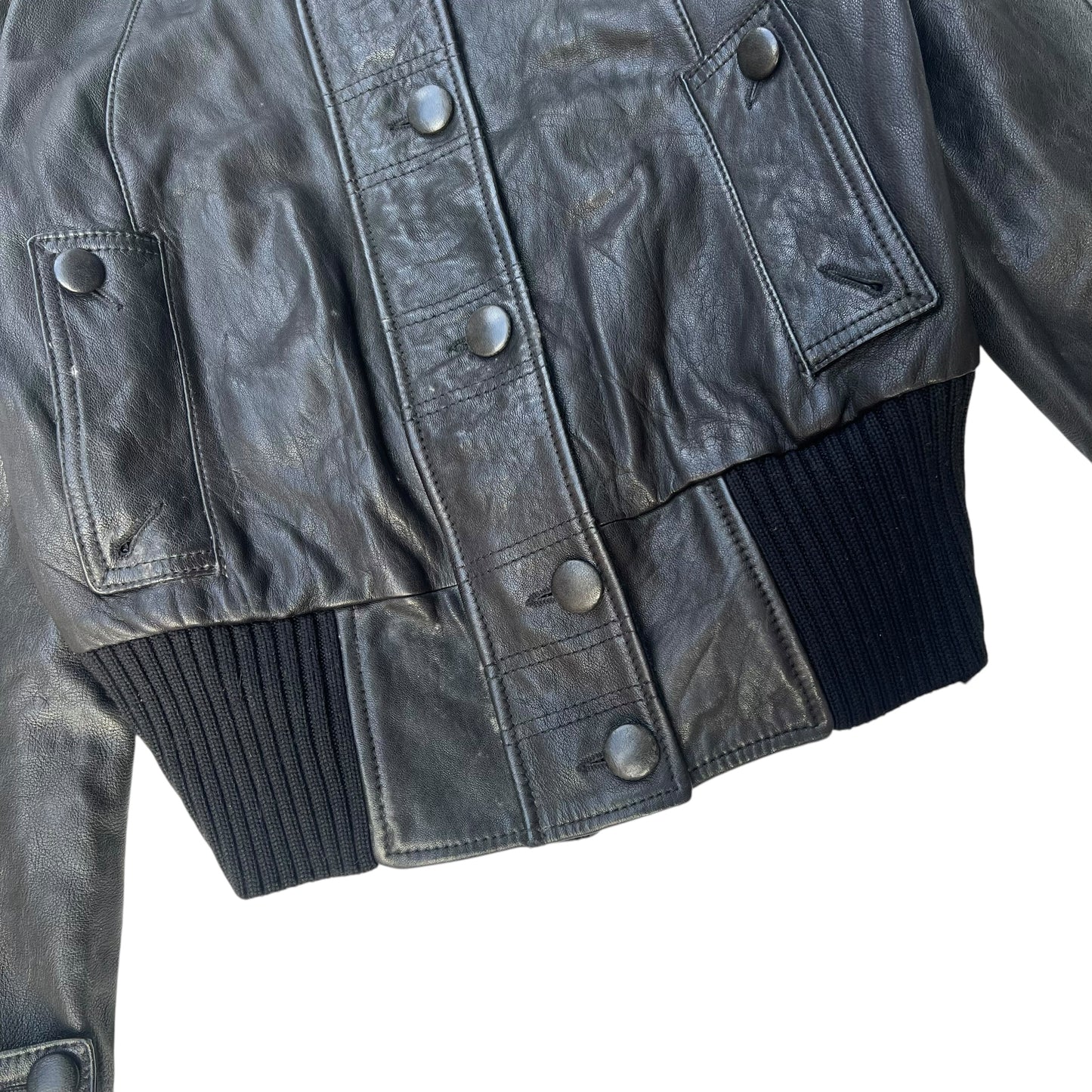00s Armani Jeans Leather Jacket