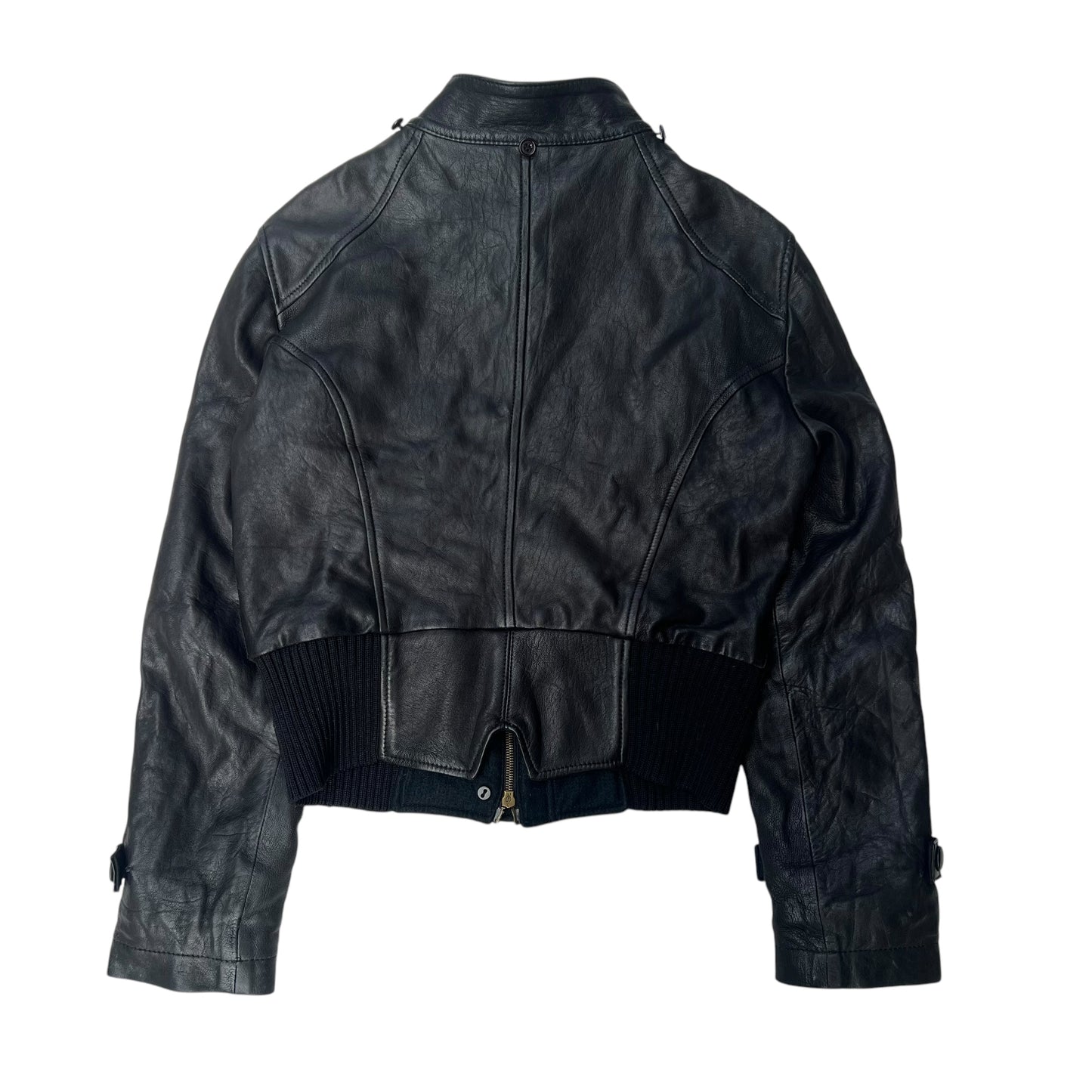 00s Armani Jeans Leather Jacket